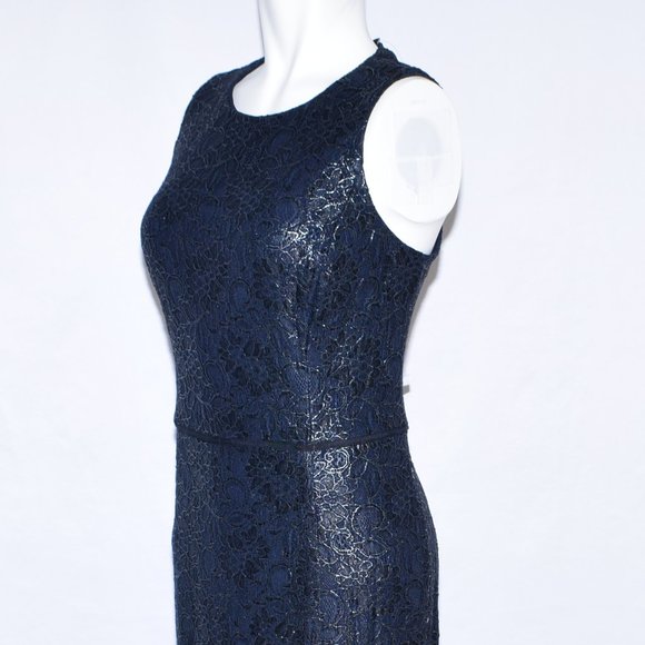 *NEW* Lauren Ralph Lauren Navy Ruffled Lace - Picture 3 of 8